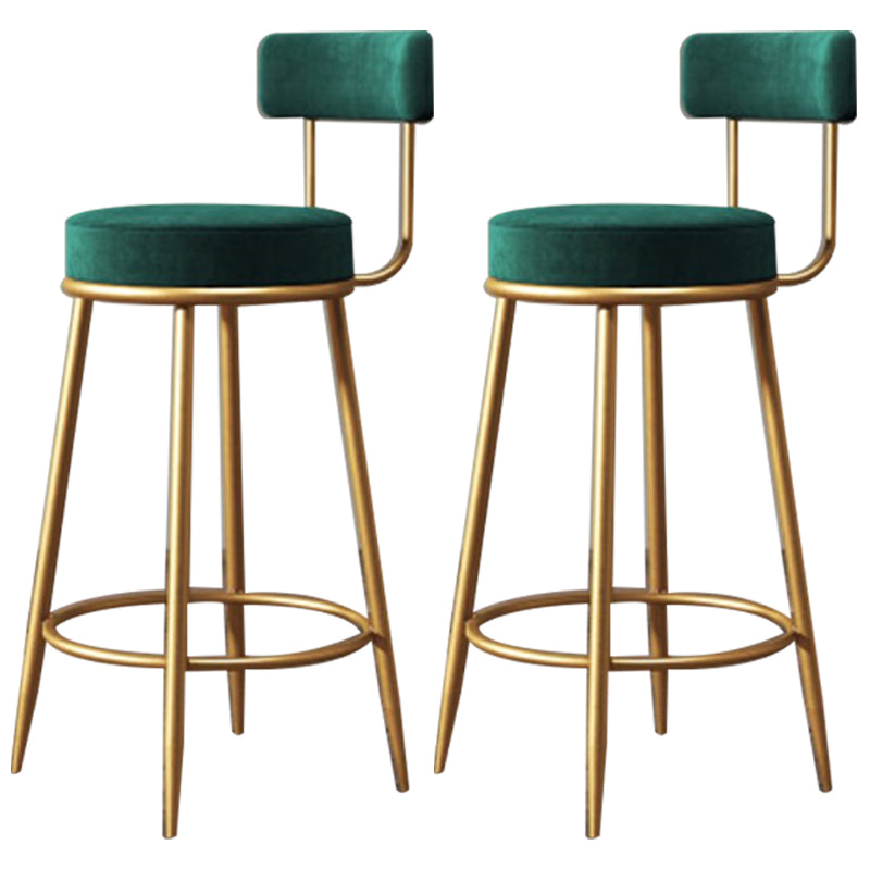Nordic Velvet Cushion Barstool Gold 4 Legs Bar Stool for Indoor