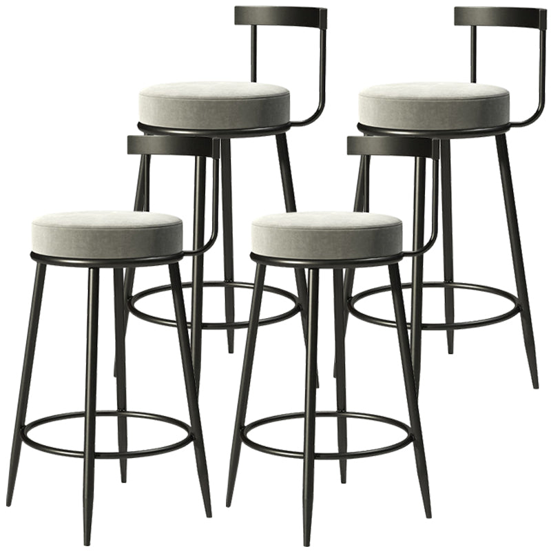 Moderner gepolsterter Barhocker aus Metall mit 4 Beinen, armloser Barhocker für den Innenbereich (4er-Set)