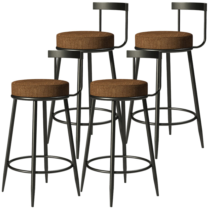 Moderner gepolsterter Barhocker aus Metall mit 4 Beinen, armloser Barhocker für den Innenbereich (4er-Set)
