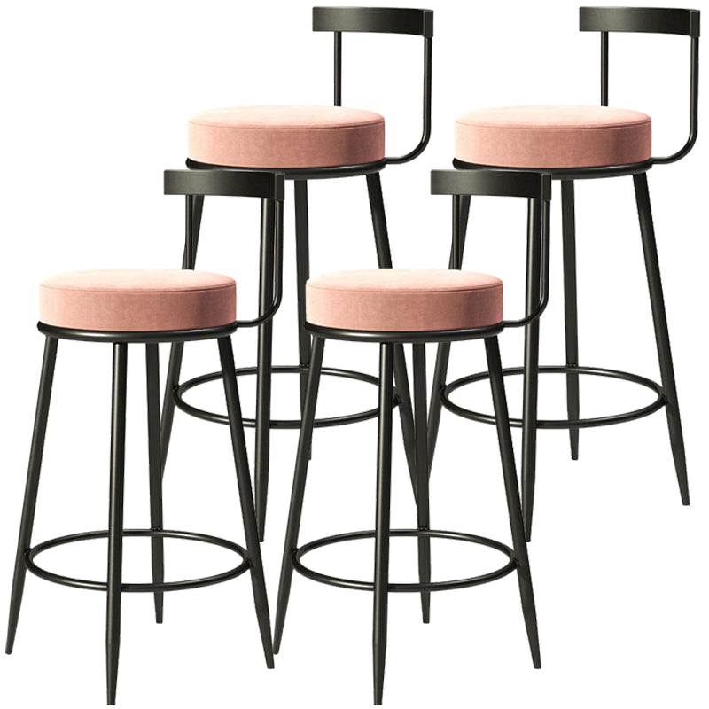 Moderner gepolsterter Barhocker aus Metall mit 4 Beinen, armloser Barhocker für den Innenbereich (4er-Set)