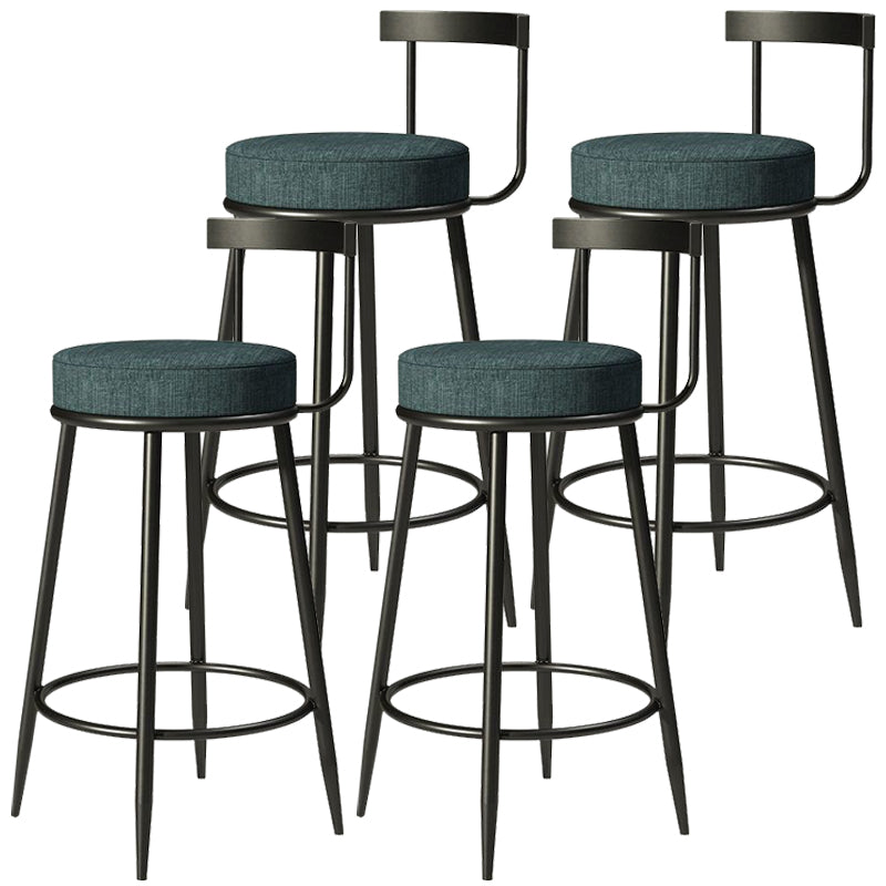Moderner gepolsterter Barhocker aus Metall mit 4 Beinen, armloser Barhocker für den Innenbereich (4er-Set)