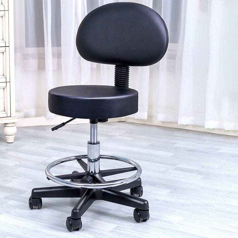 1 Pcs Scandinavian Adjustable Height Counter Stools Metal Black Bar Stools with Footrest