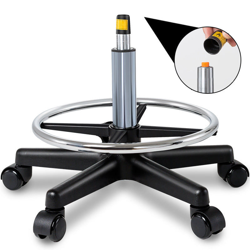 1 Pcs Scandinavian Adjustable Height Counter Stools Metal Black Bar Stools with Footrest