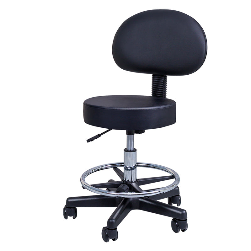 1 Pcs Scandinavian Adjustable Height Counter Stools Metal Black Bar Stools with Footrest