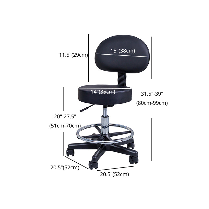 1 Pcs Scandinavian Adjustable Height Counter Stools Metal Black Bar Stools with Footrest