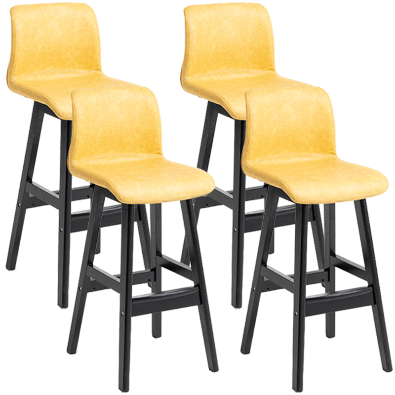 Barhocker im skandinavischen Stil, quadratischer Ledersitz, Thekenstuhl für die Küchenbar