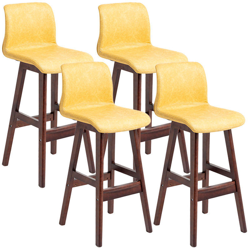 Barhocker im skandinavischen Stil, quadratischer Ledersitz, Thekenstuhl für die Küchenbar