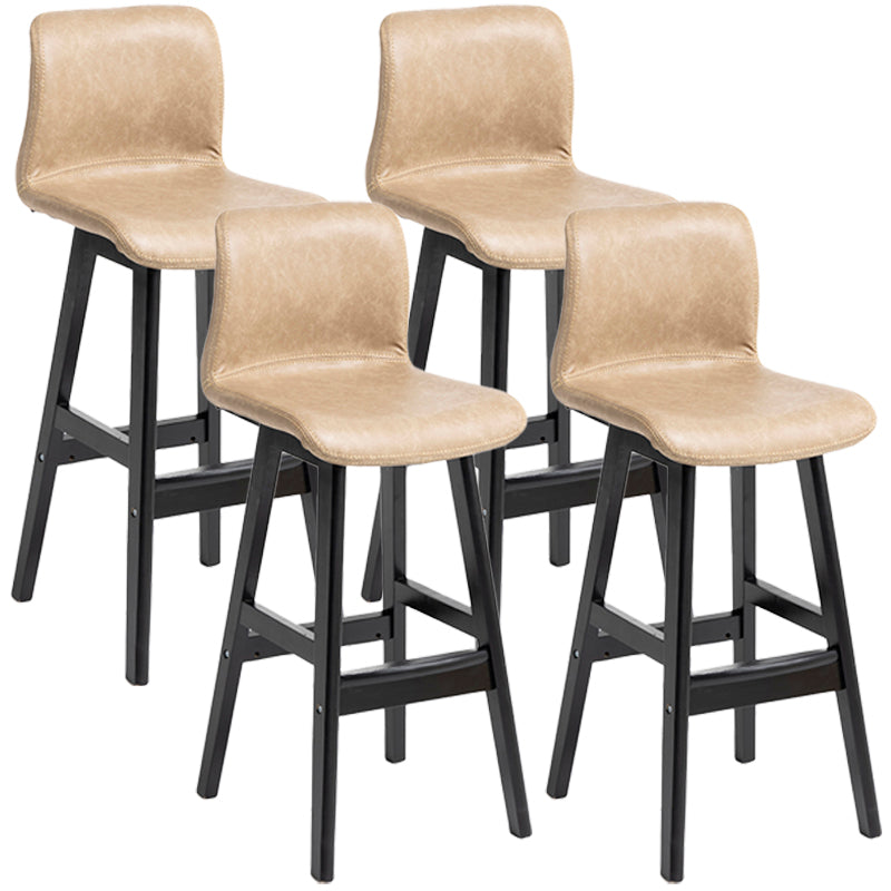 Barhocker im skandinavischen Stil, quadratischer Ledersitz, Thekenstuhl für die Küchenbar