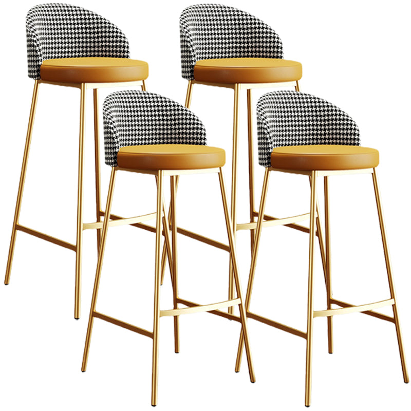 Barhocker im skandinavischen Stil, runder Ledersitz, Thekenhocker für die Küche