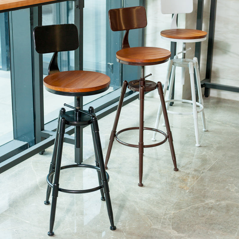 Industrial 4 Legs Barstool Adjustable Height Rotating Bar Stools