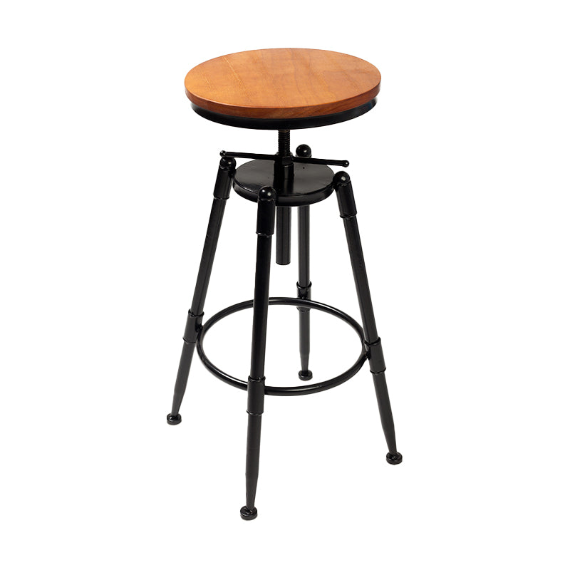 Industrial 4 Legs Barstool Adjustable Height Rotating Bar Stools