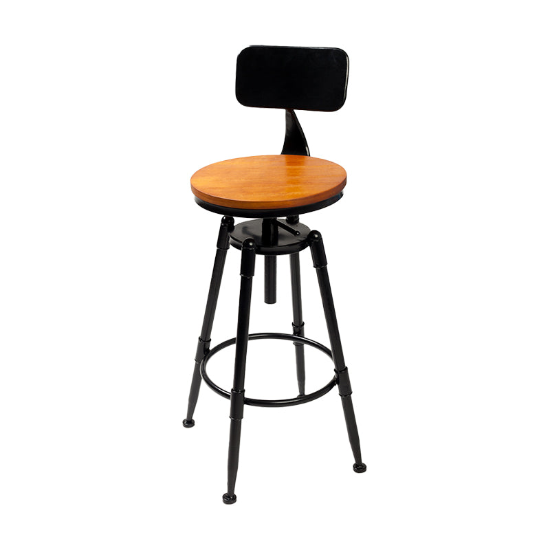 Industrial 4 Legs Barstool Adjustable Height Rotating Bar Stools