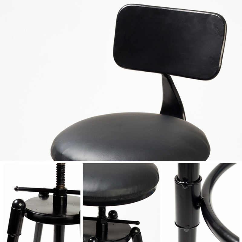 Industrial 4 Legs Barstool Adjustable Height Rotating Bar Stools