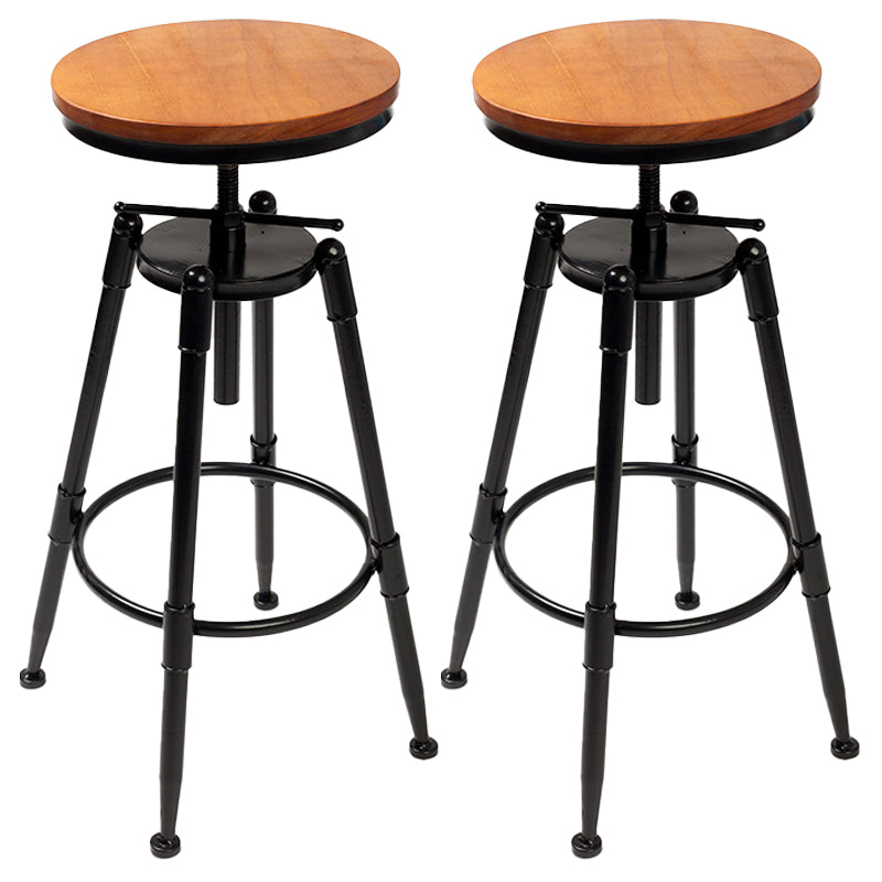 Industrial 4 Legs Barstool Adjustable Height Rotating Bar Stools