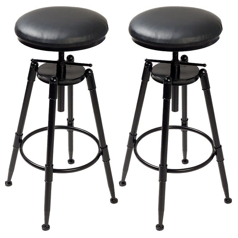 Industrial 4 Legs Barstool Adjustable Height Rotating Bar Stools