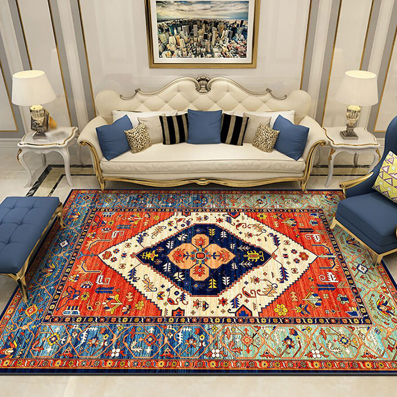 Oranje traditioneel tapijten polyester grafisch vloerkleurbestendig tapijt voor woonkamer