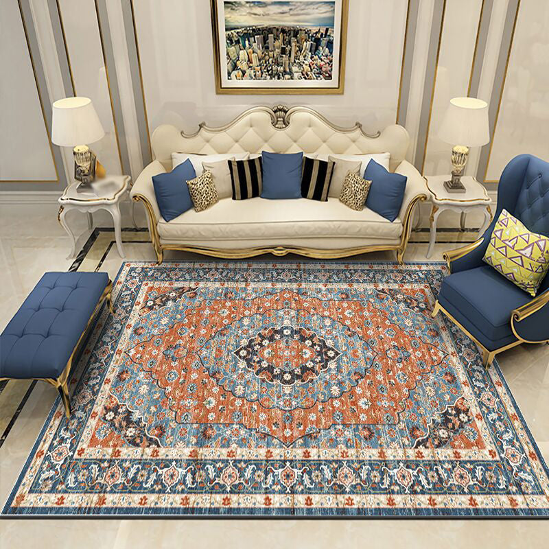 Orange Traditioneller Teppich Polyester Rafik Teppich Färbung widerstandsfähiger Teppich für Wohnzimmer