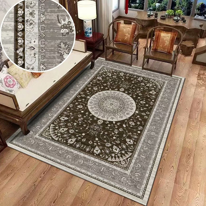 Alfombra de alfombra de poliéster tradicional de naranja alfombra gráfica resistente a manchas para sala de estar para sala de estar