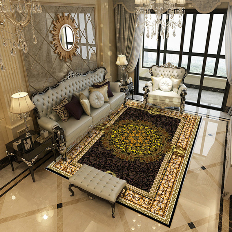 Oranje traditioneel tapijten polyester grafisch vloerkleurbestendig tapijt voor woonkamer