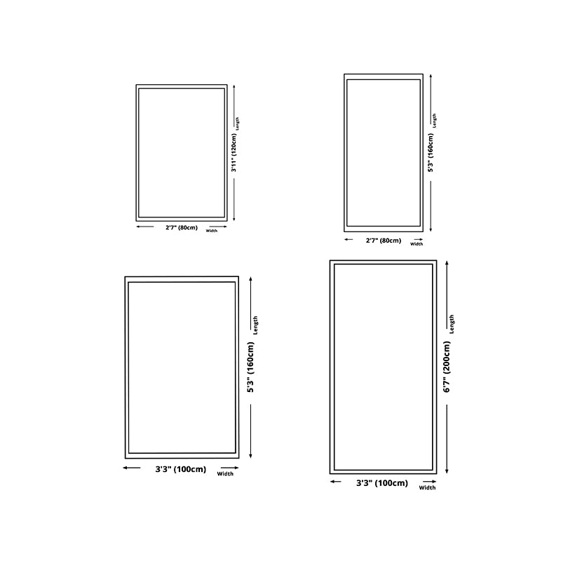 White Random Stripe Rug Polyester Modern Rug Washable Rug for Home Decor