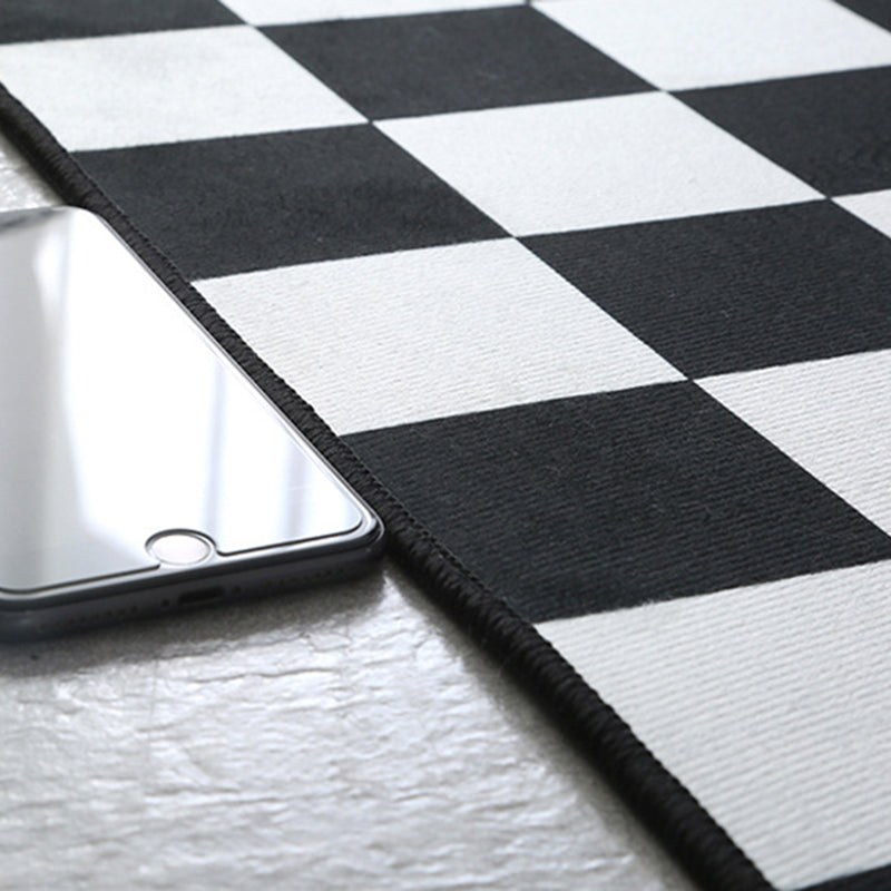 Rapis moderne Black MODER POLYESTER Tapis lavable pour le salon