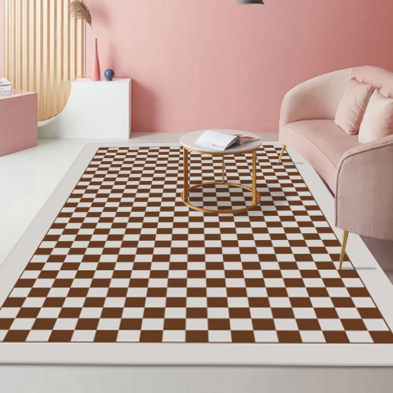 Rapis moderne Black MODER POLYESTER Tapis lavable pour le salon