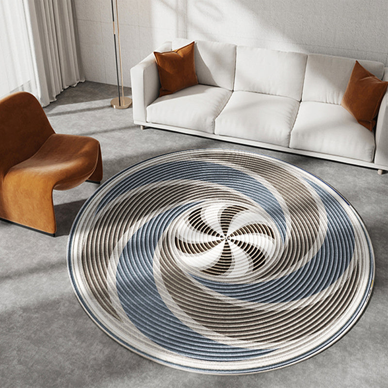 Printing Pattern Rug Polyester Round Carpet Non-Slip Backing Area Rug for Home Decoration