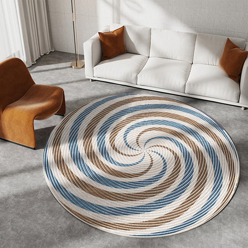 Printing Pattern Rug Polyester Round Carpet Non-Slip Backing Area Rug for Home Decoration