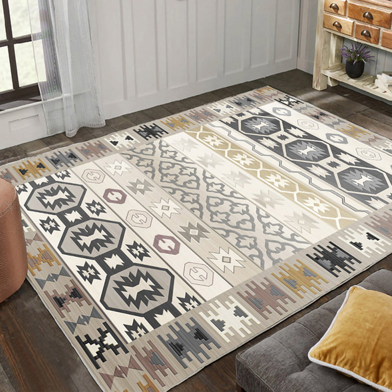 Boho Tribal Area Rug Carpet Stain Resistant Indoor Rug for Home Decoration
