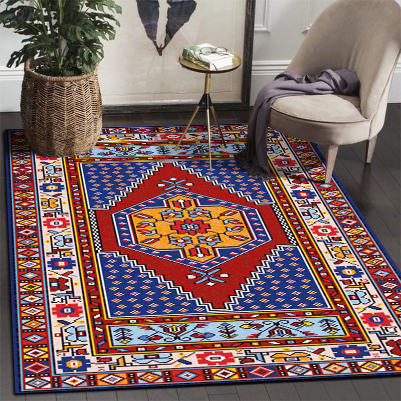 Boho Print Carpet Polyester Area Rug Stain Resistant Rug for Home Decoration