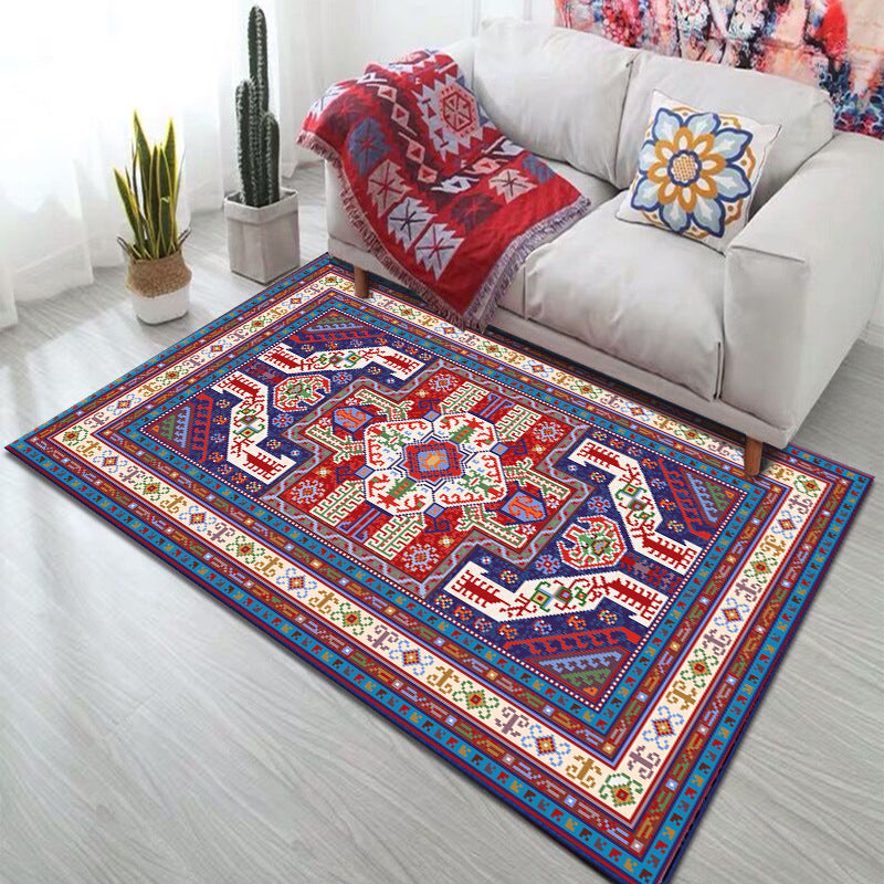 Boho Print Carpet Polyester Area Rug Stain Resistant Rug for Home Decoration