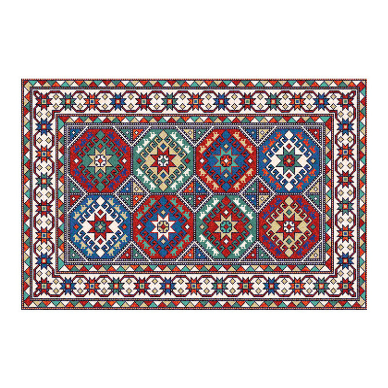 Boho Print Carpet Polyester Area Rug Stain Resistant Rug for Home Decoration