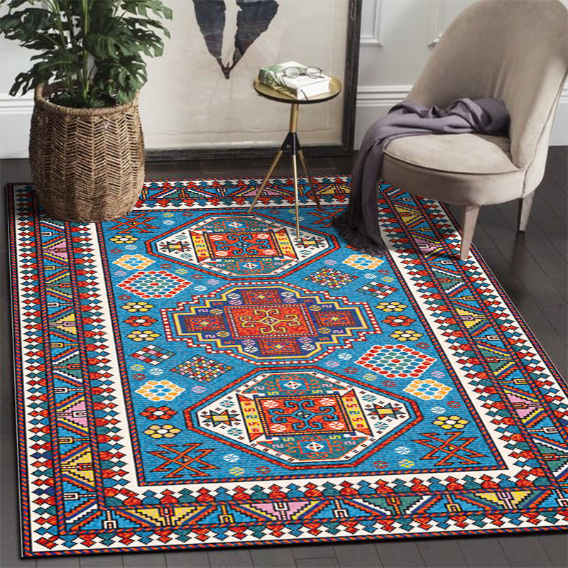 Boho Print Carpet Polyester Area Rug Stain Resistant Rug for Home Decoration