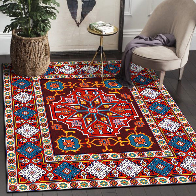 Boho Print Carpet Polyester Area Tapis résistant aux taches pour la décoration de la maison