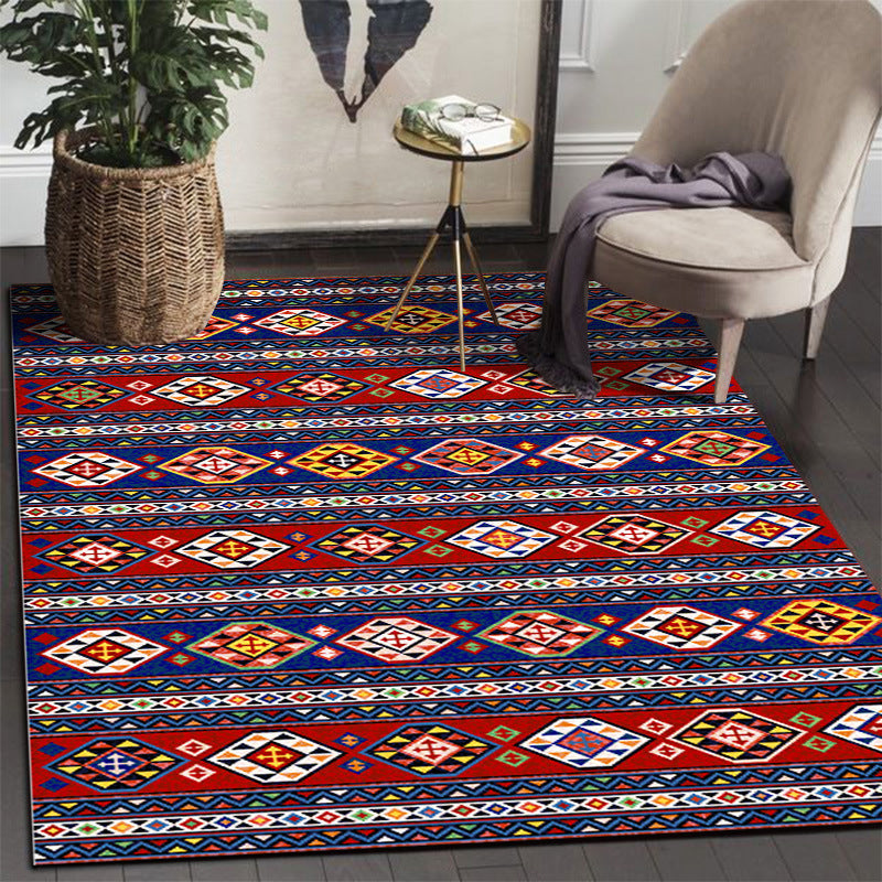 Boho Print Carpet Polyester Area Rug Stain Resistant Rug for Home Decoration