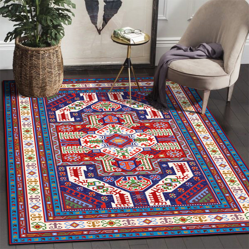 Boho Print Carpet Polyester Area Rug Stain Resistant Rug for Home Decoration