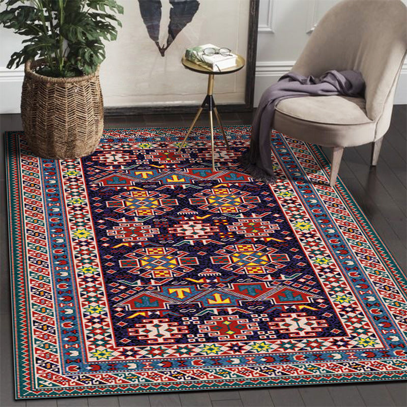 Boho Print Carpet Polyester Area Rug Stain Resistant Rug for Home Decoration