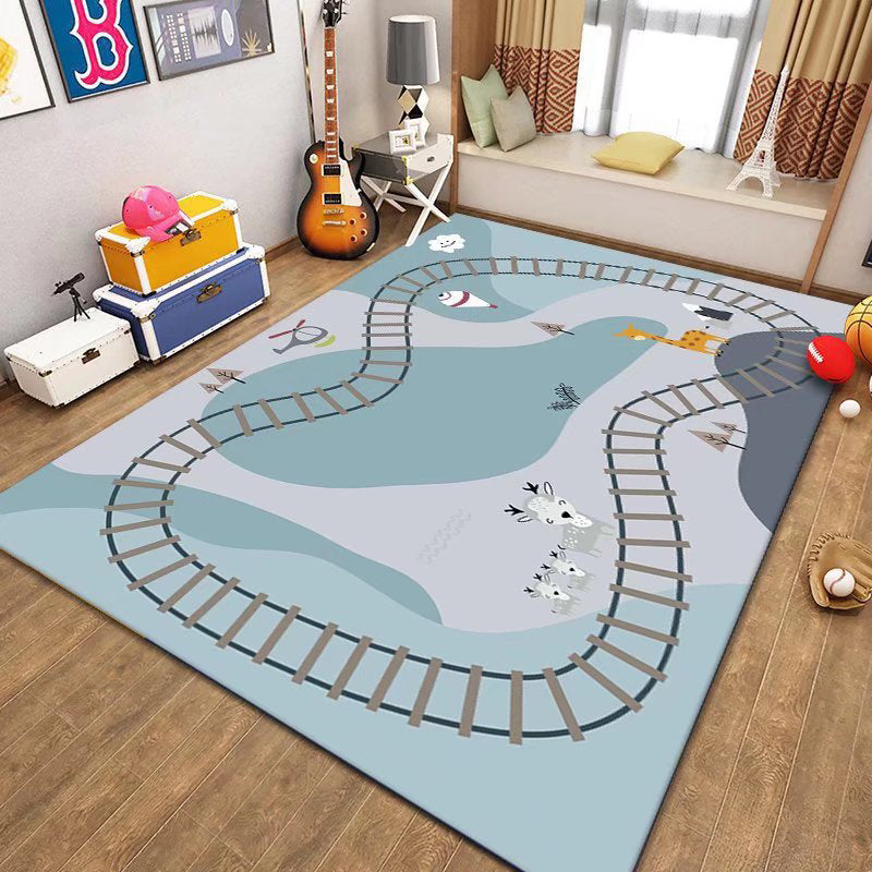 Game Puzzle Carpet Polyester Area Carpet Anti-Slip Easy Care Rug for Playroom