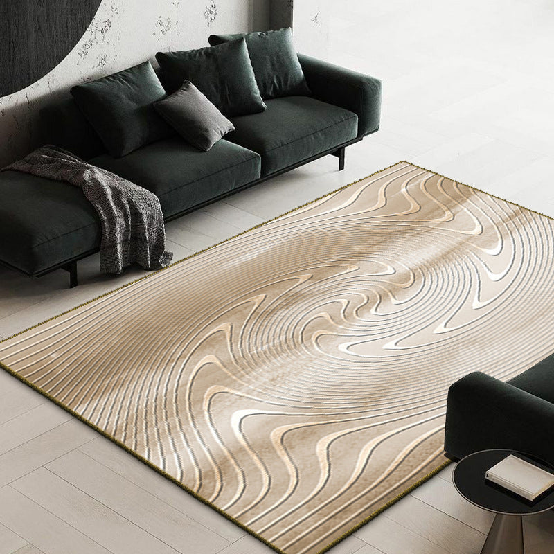 Contemporary Wabi-sabi Rug Simple Color Carpet Polyester Non-Slip Backing Rug