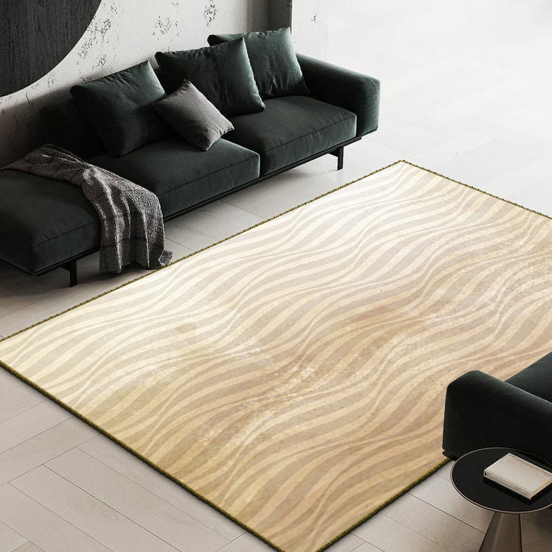 Contemporary Wabi-sabi Rug Simple Color Carpet Polyester Non-Slip Backing Rug