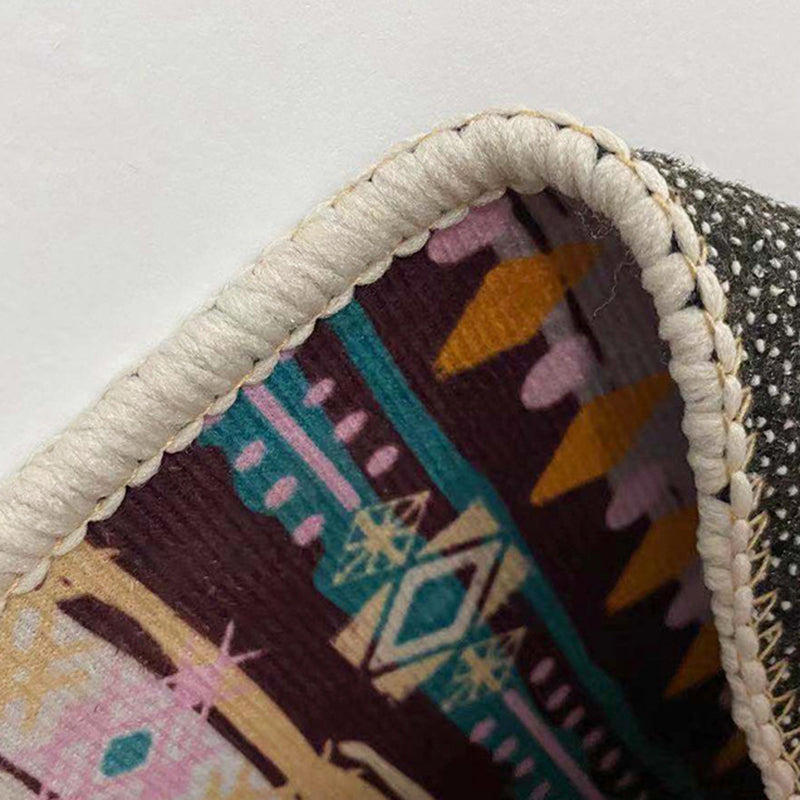 Morocco Area Rug Polyester Tribal Pattern Carpet Anti-Slip Backing Rug for Home Decor