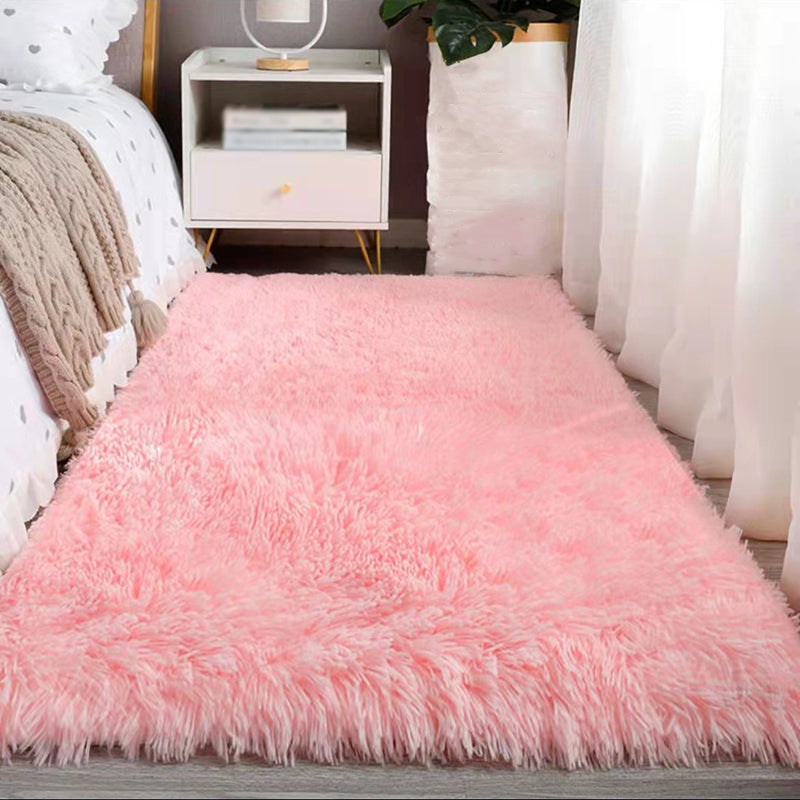 Feste Farbe Plüsch Teppich Polyester Freizeitteppich Waschbar für Schlafzimmer