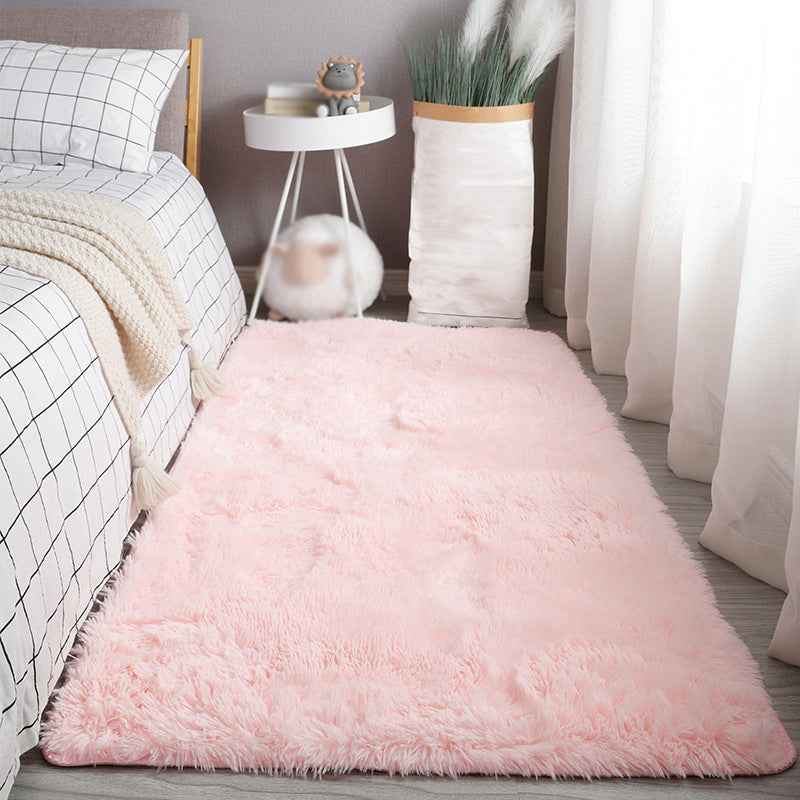 Tapis occasionnel de couleur moderne en peluche en peluche de couleur de tapis en polyester pour la chambre à coucher