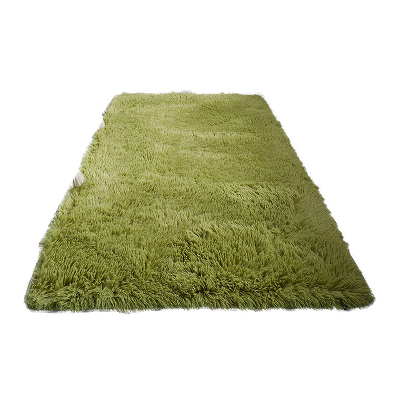 Modern Solid Color Plush Carpet Polyester Casual Rug Washable Rug for Sleeping Room