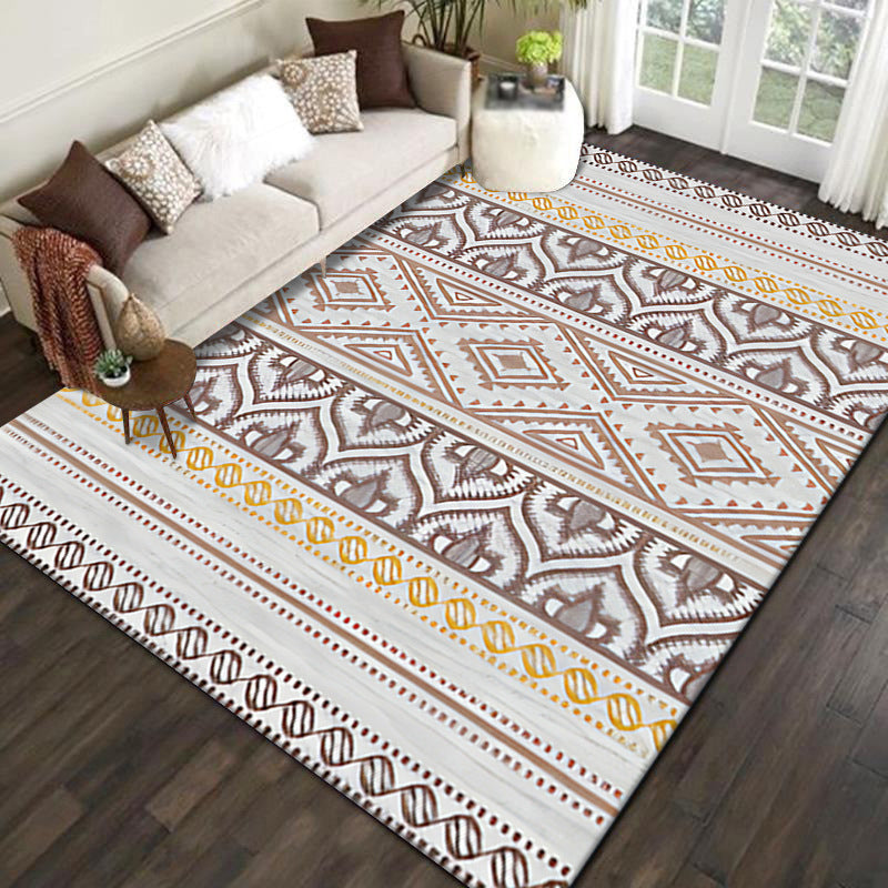 Bohemia Indoor Rug Polyester Graphic Rug Stain Resistant Rug for Living Room