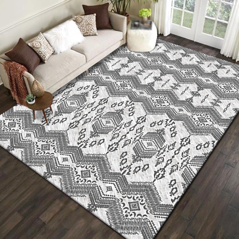 Bohemia Indoor Rug Polyester Graphic Rug Stain Resistant Rug for Living Room