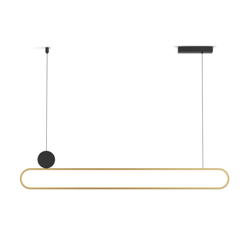 Luces de isla ovalada Modernismo Luz de la isla metal en oro para el comedor