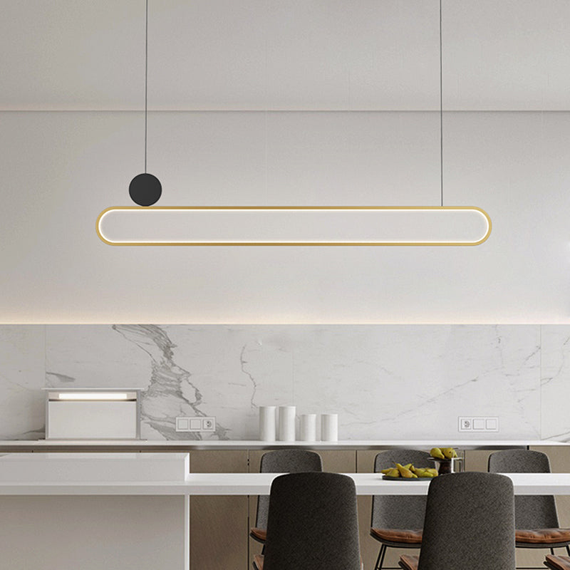 Luces de isla ovalada Modernismo Luz de la isla metal en oro para el comedor