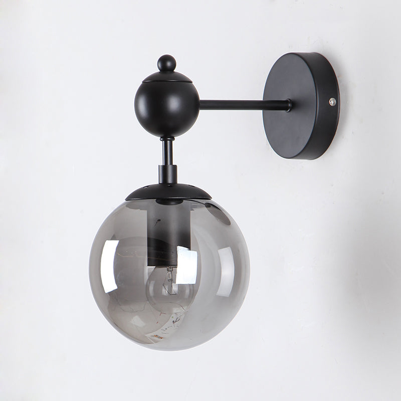 Moderne Stil kugelförmiger Wandmontaglampe Metall 1 Lichtwandbeleuchtung Ideen