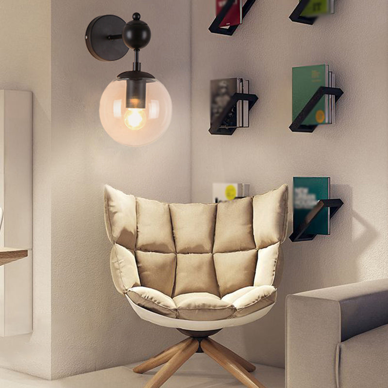 Moderne Stil kugelförmiger Wandmontaglampe Metall 1 Lichtwandbeleuchtung Ideen